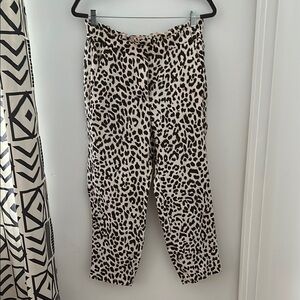 J. Crew Women’s Leopard Print Linen Blend Pants Size 4